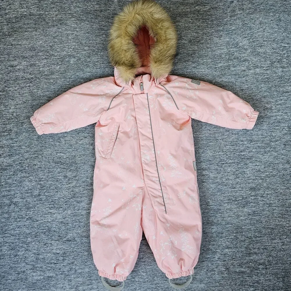 Reima Waterproof Reimatec Toddler Snowsuit Pink Mauve Winter Scene Size 18-24M